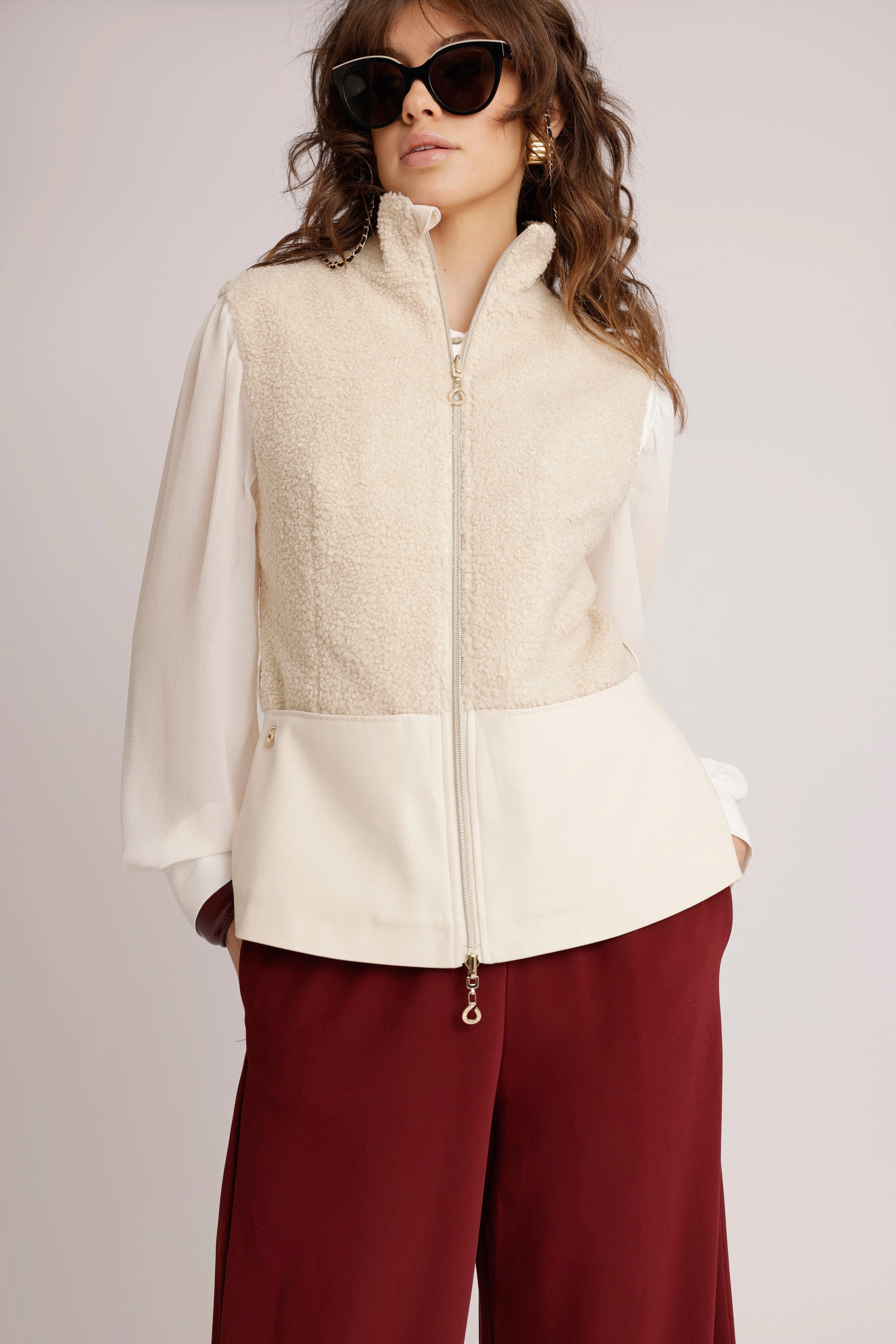 2-In-1 Teddy Jacket & Bodywarmer | Cream