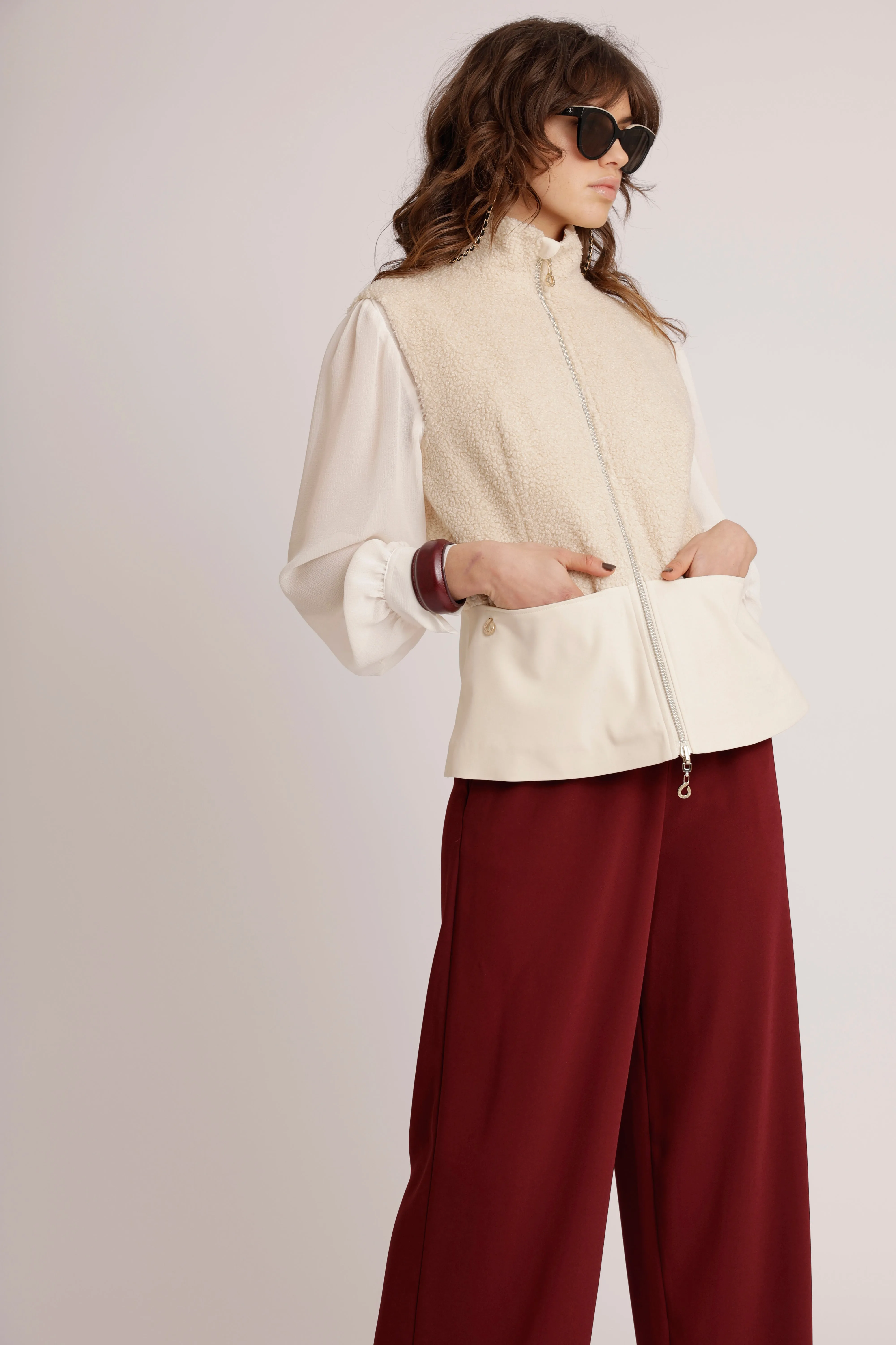 2-In-1 Teddy Jacket & Bodywarmer | Cream