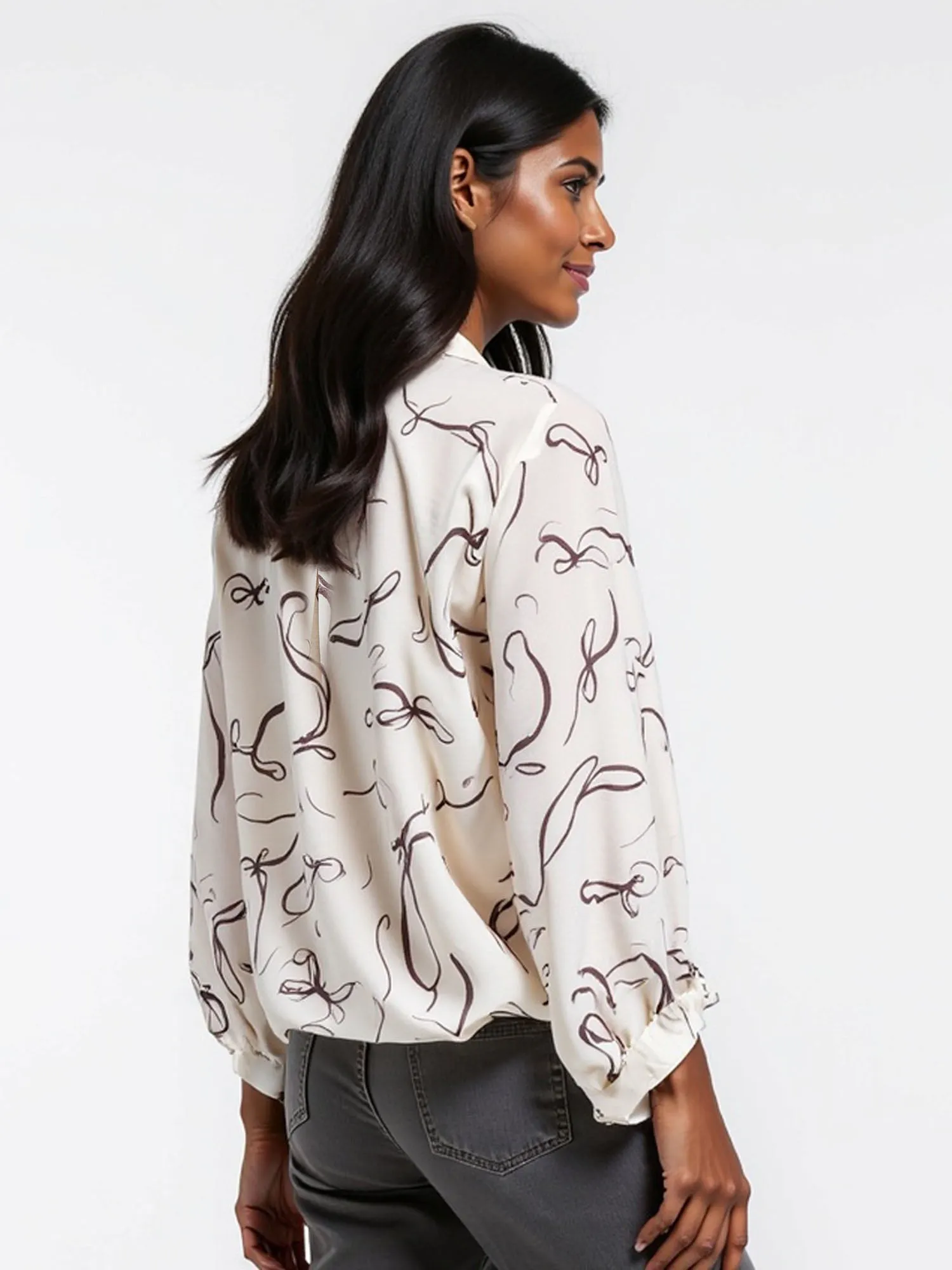 Abstract Oversized Button Down Shirt