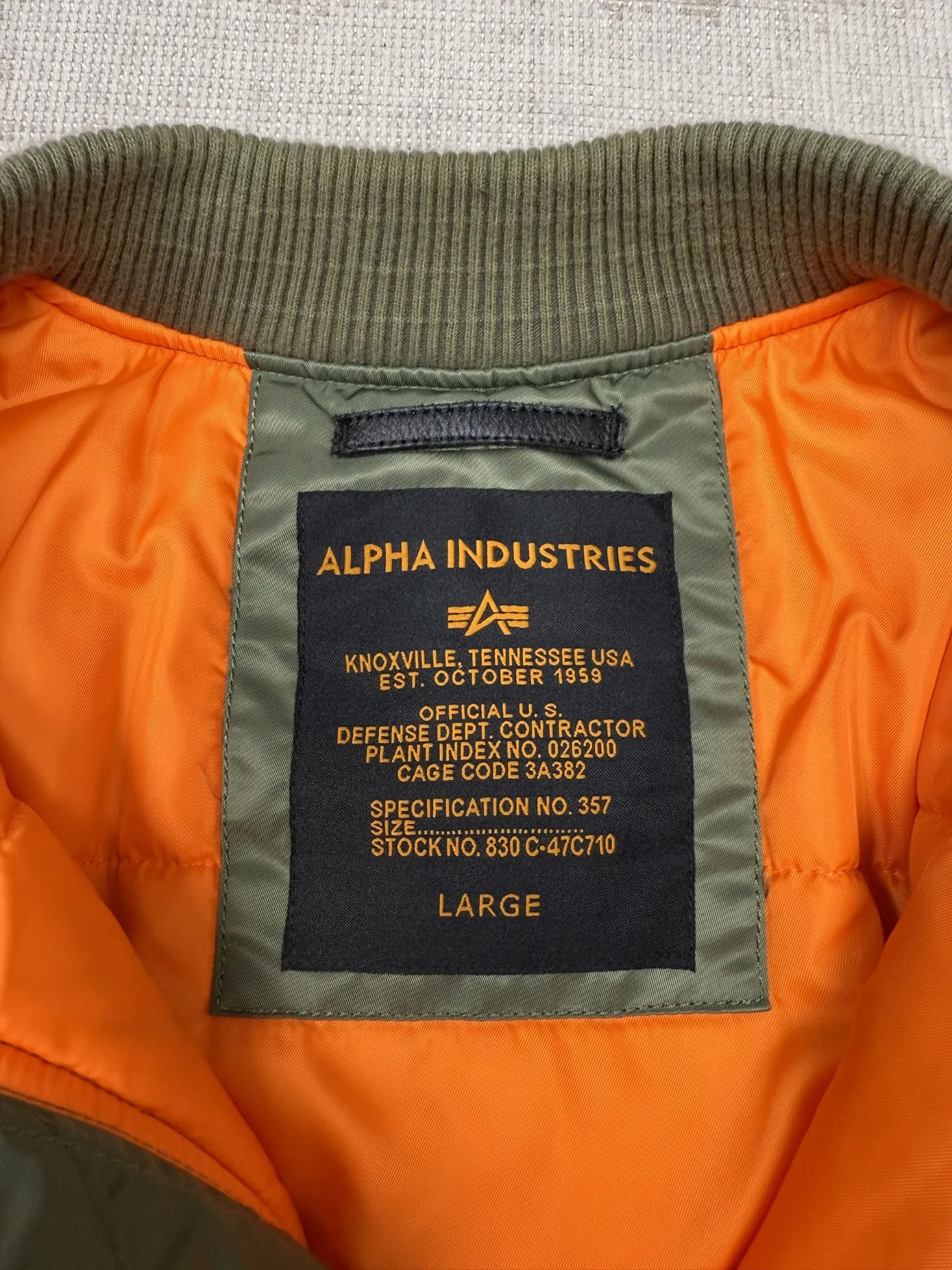 Alpha Industries MA-1 VF 59 Long Flight Jacket - Sage Green