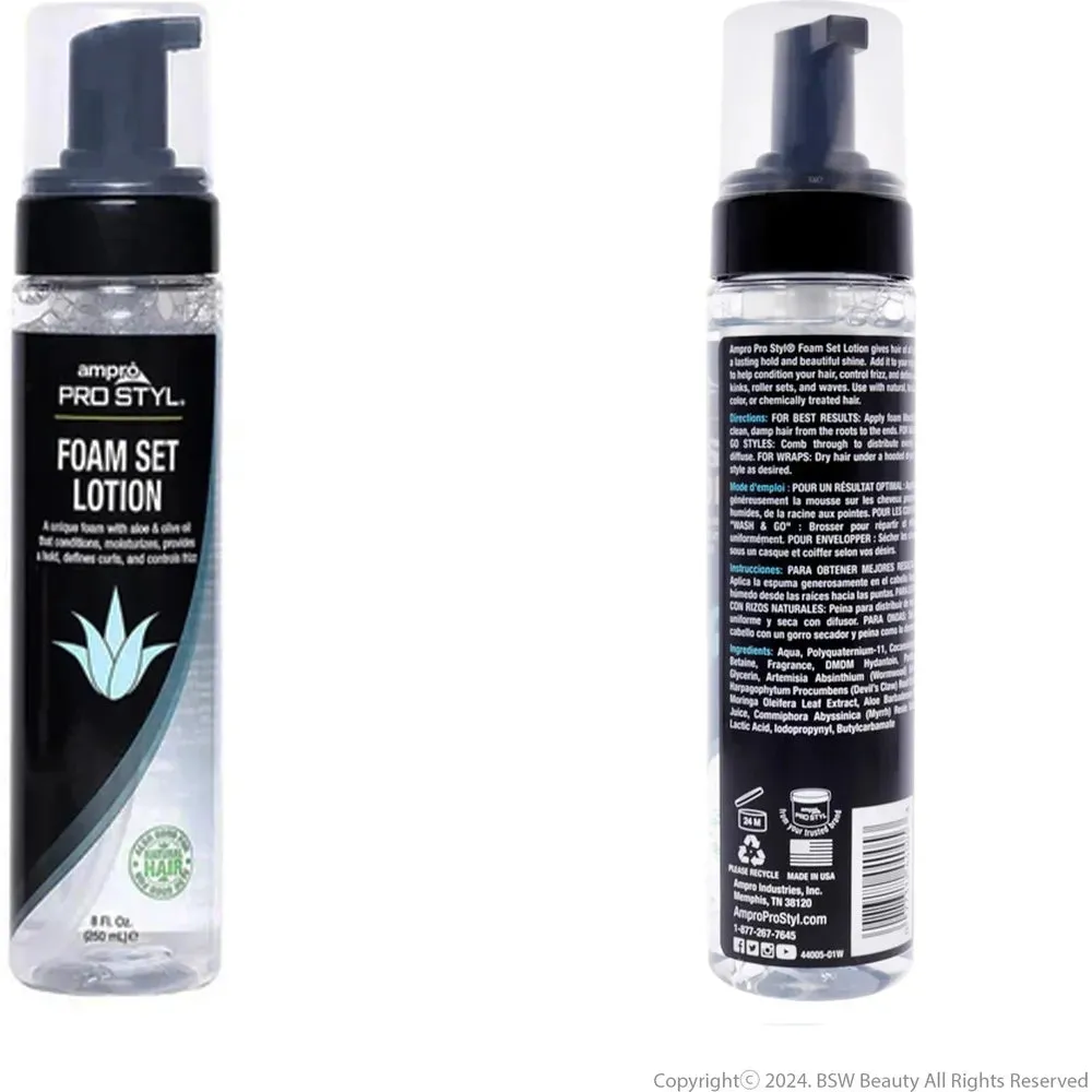 Ampro Pro Styl Foam Set Lotion – Flexible Hold & Shine (8oz)