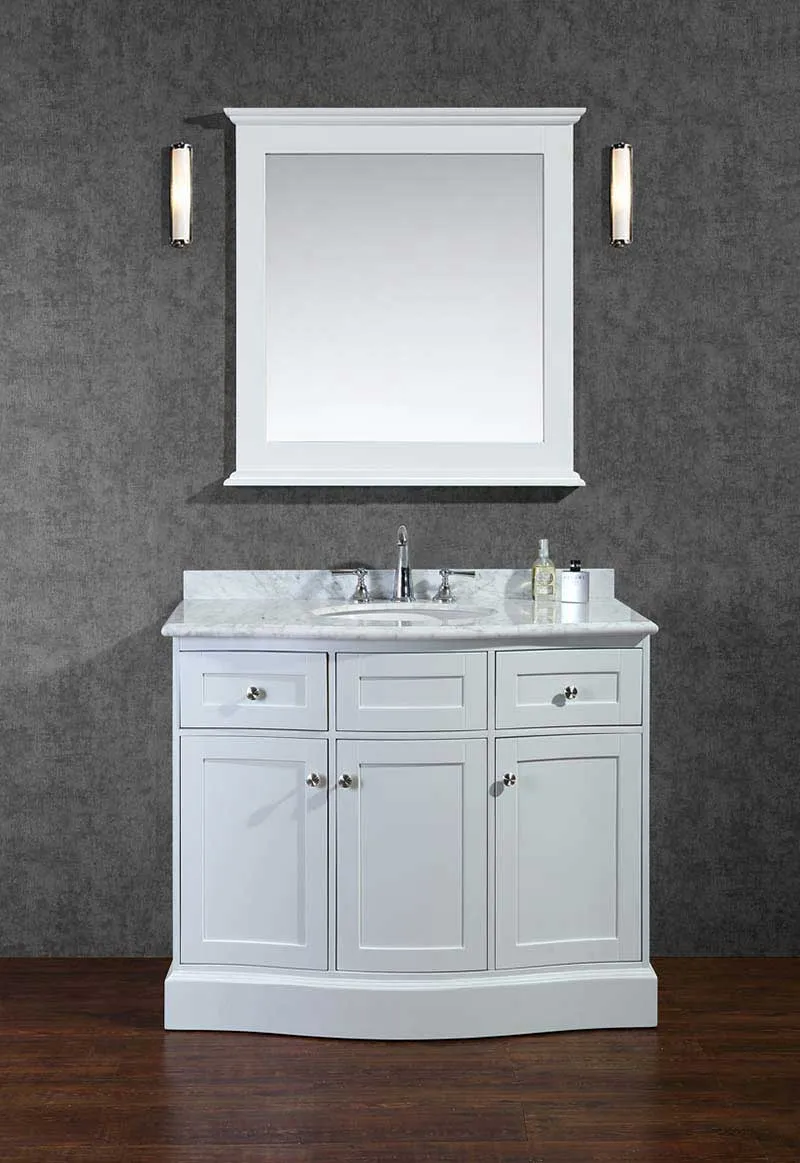 Ariel by Seacliff Montauk 42" Single-Sink Bathroom Vanity Set With Mirror SCMON42SWH