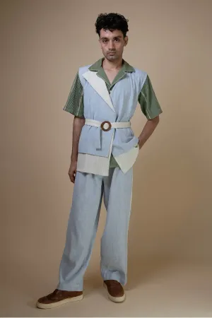 Asymmetrical Light Blue Jacket