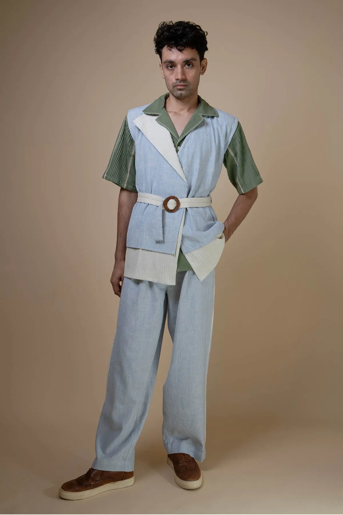 Asymmetrical Light Blue Jacket