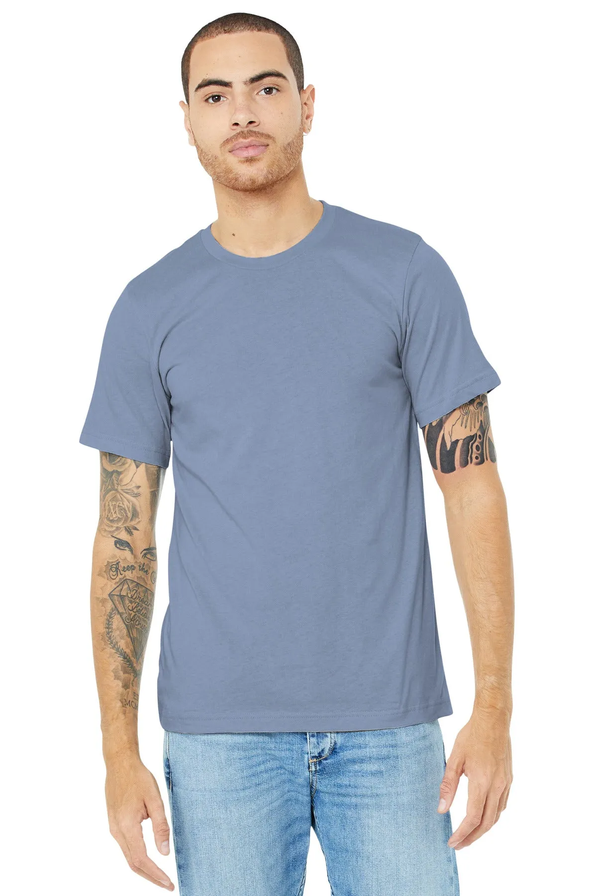 BELLA CANVAS  Unisex Heather CVC Short Sleeve Tee. BC3001CVC Heather Blue