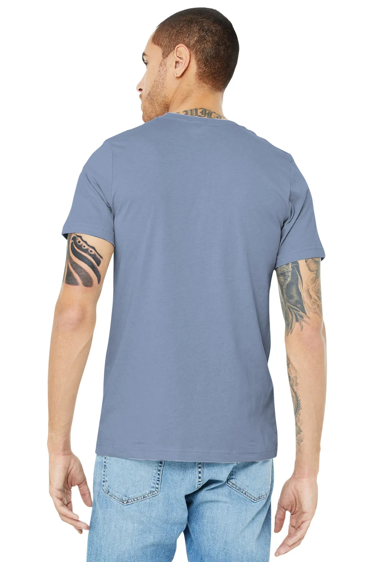 BELLA CANVAS  Unisex Heather CVC Short Sleeve Tee. BC3001CVC Heather Blue