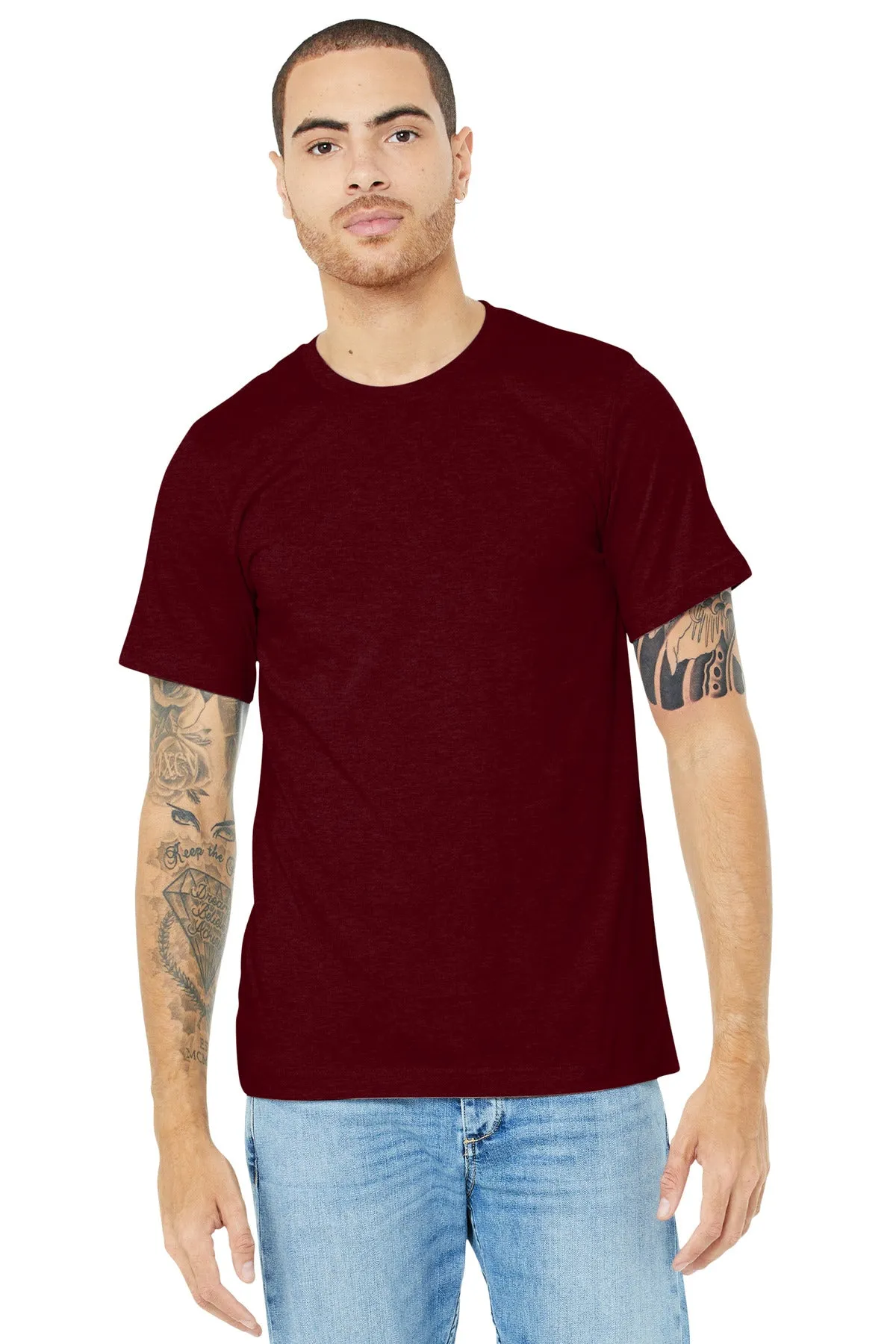 BELLA CANVAS  Unisex Heather CVC Short Sleeve Tee. BC3001CVC Heather Cardinal