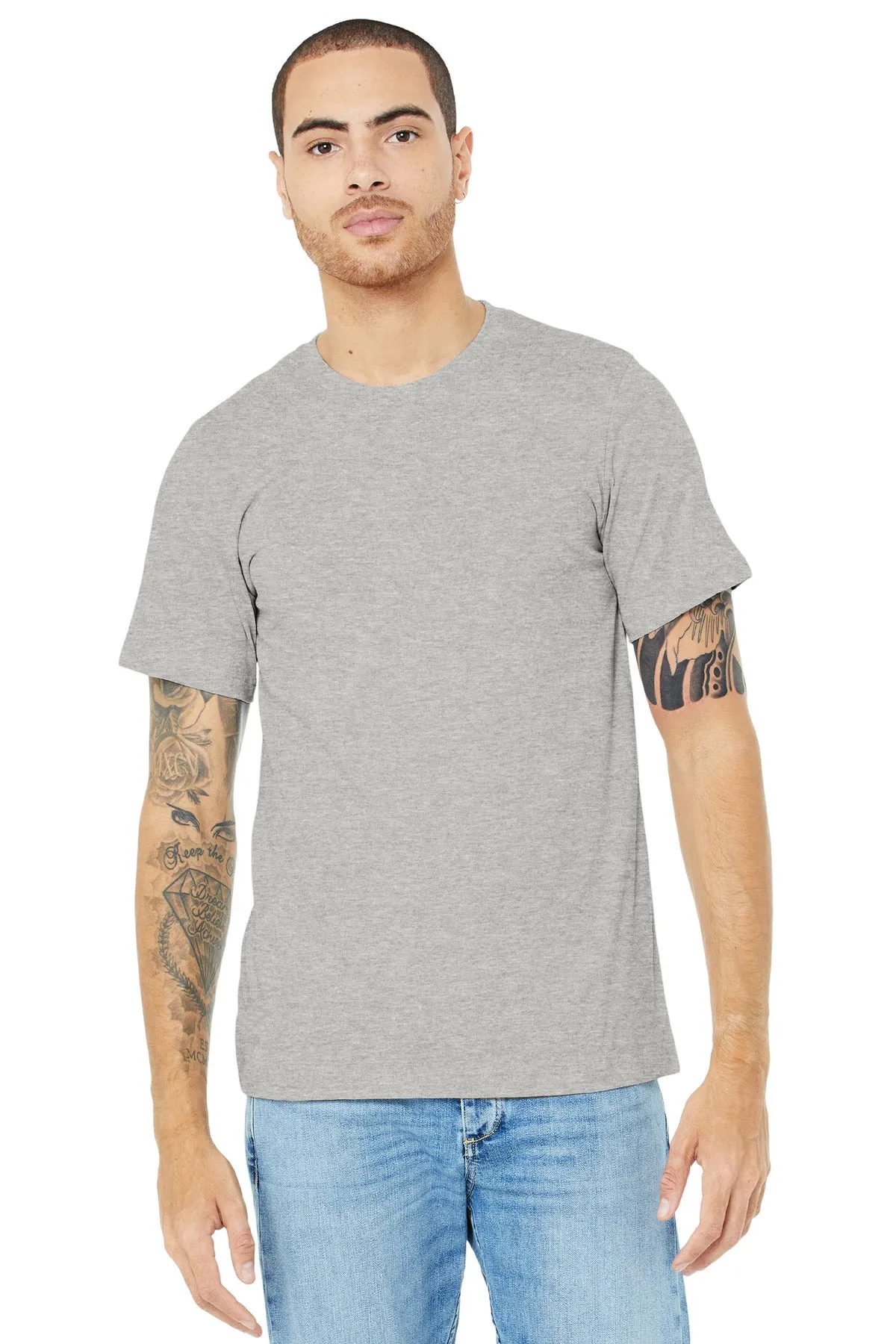 BELLA CANVAS  Unisex Heather CVC Short Sleeve Tee. BC3001CVC Heather Cool Grey