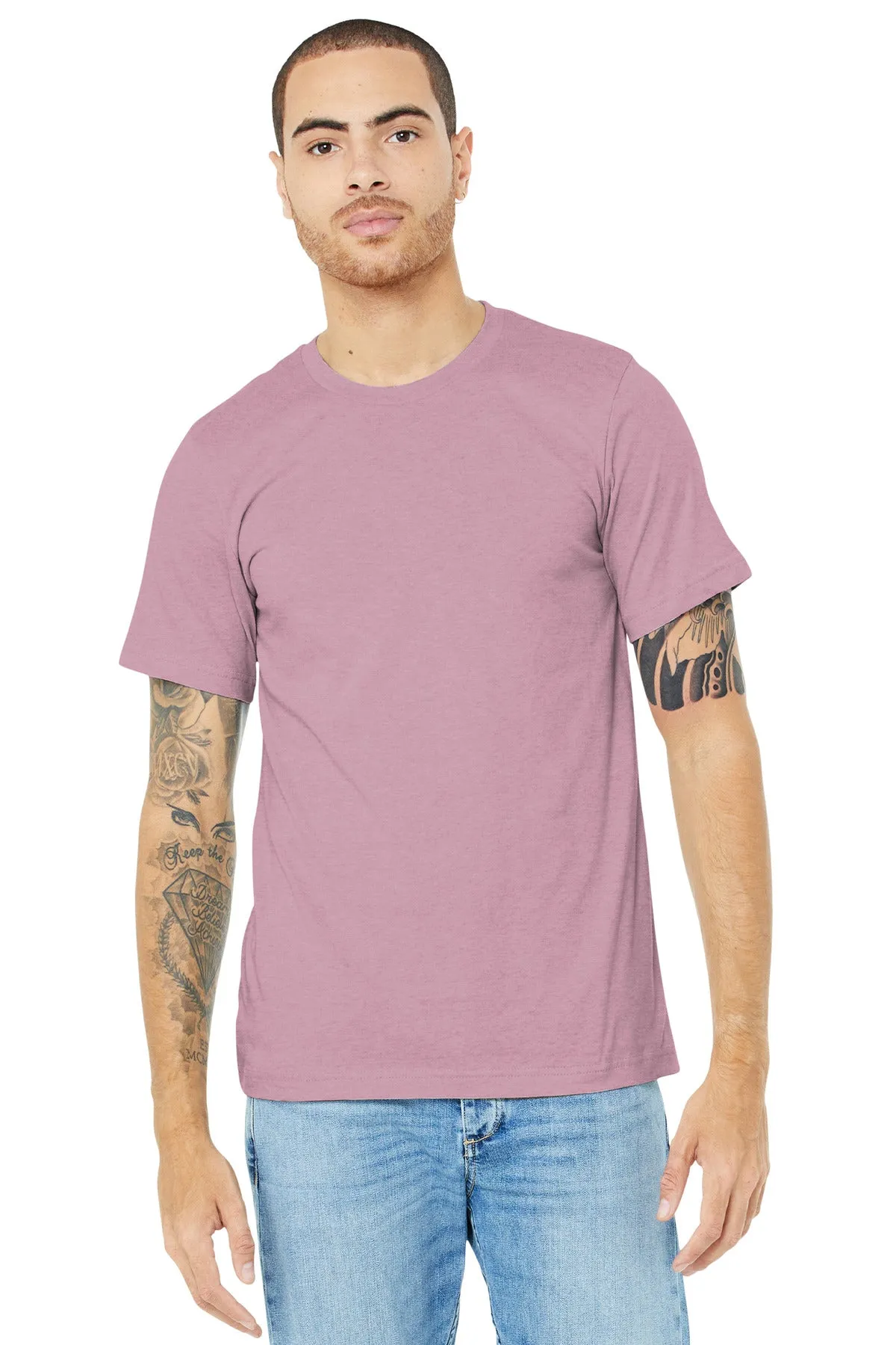 BELLA CANVAS  Unisex Heather CVC Short Sleeve Tee. BC3001CVC Heather Prism Lilac
