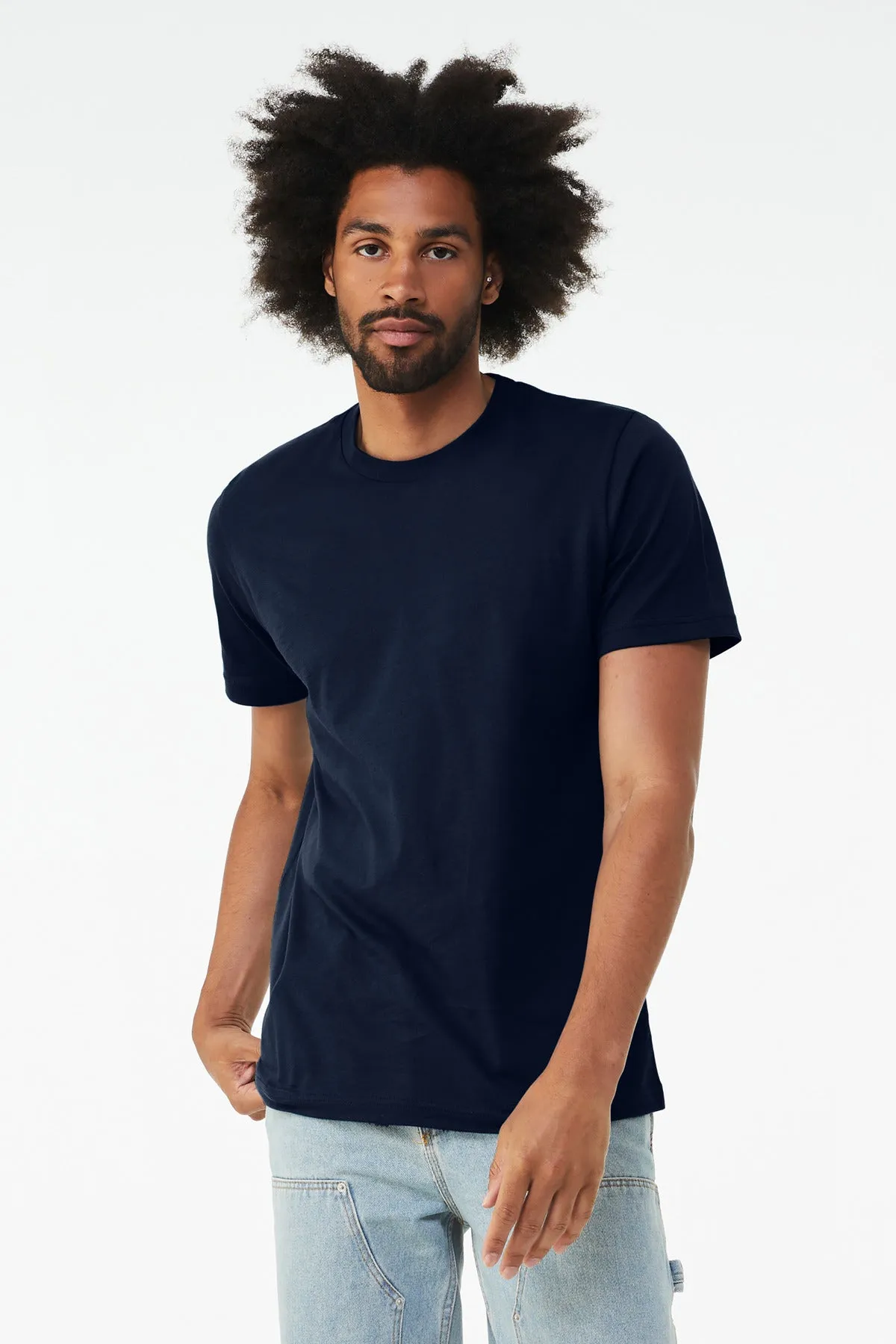 BELLA CANVAS  Unisex Heather CVC Short Sleeve Tee. BC3001CVC Solid Navy Blend