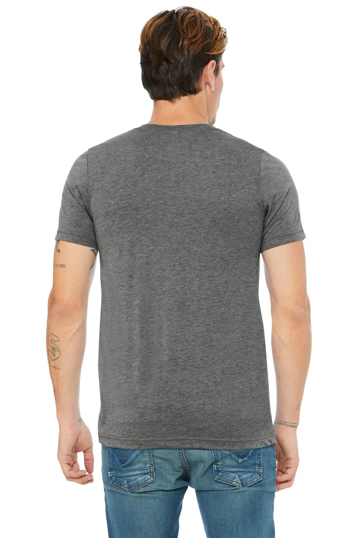 BELLA CANVAS  Unisex Triblend Short Sleeve V-Neck Te. BC3415 Grey Triblend