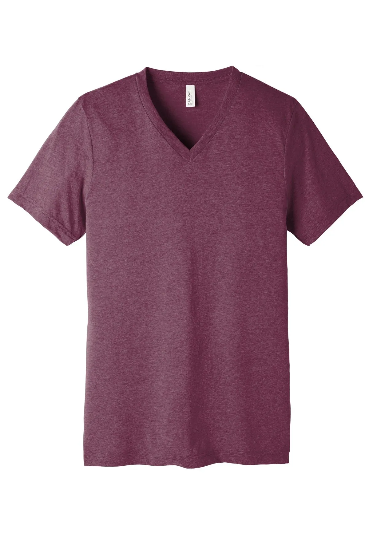 BELLA CANVAS  Unisex Triblend Short Sleeve V-Neck Te. BC3415 Maroon Triblend