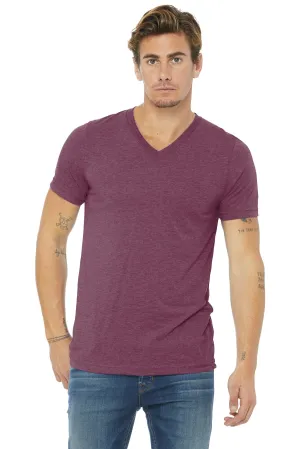 BELLA CANVAS  Unisex Triblend Short Sleeve V-Neck Te. BC3415 Maroon Triblend