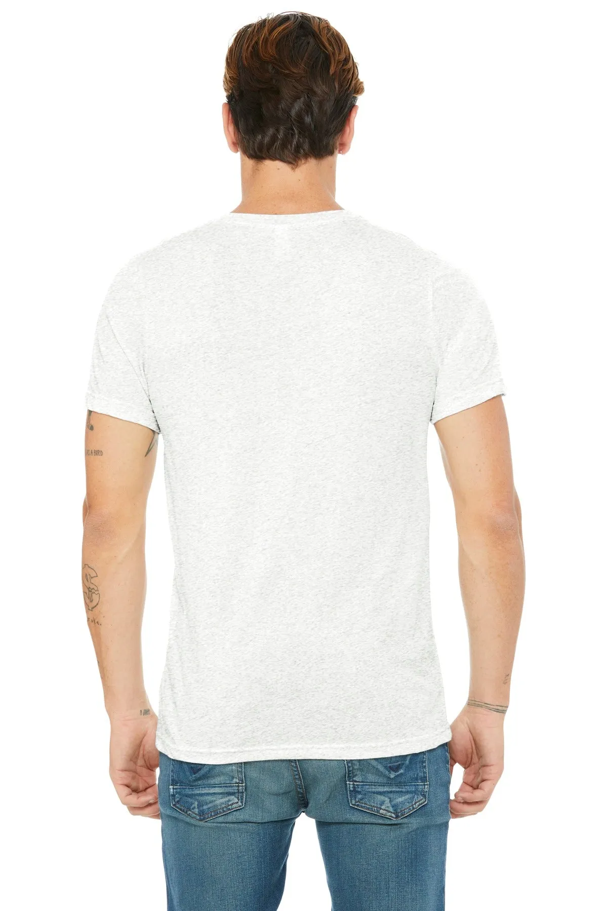 BELLA CANVAS  Unisex Triblend Short Sleeve V-Neck Te. BC3415 White Fleck Triblend