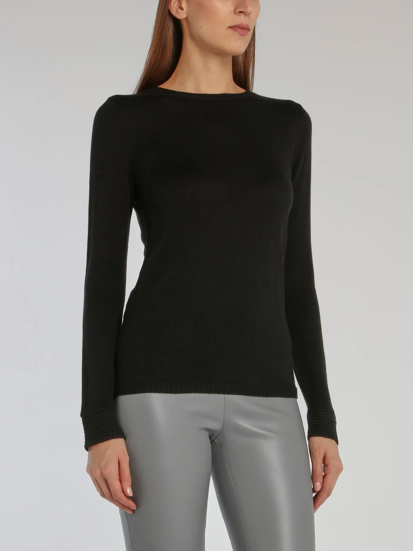 Berlin Black Crewneck Basic Sweater