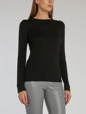Berlin Black Crewneck Basic Sweater
