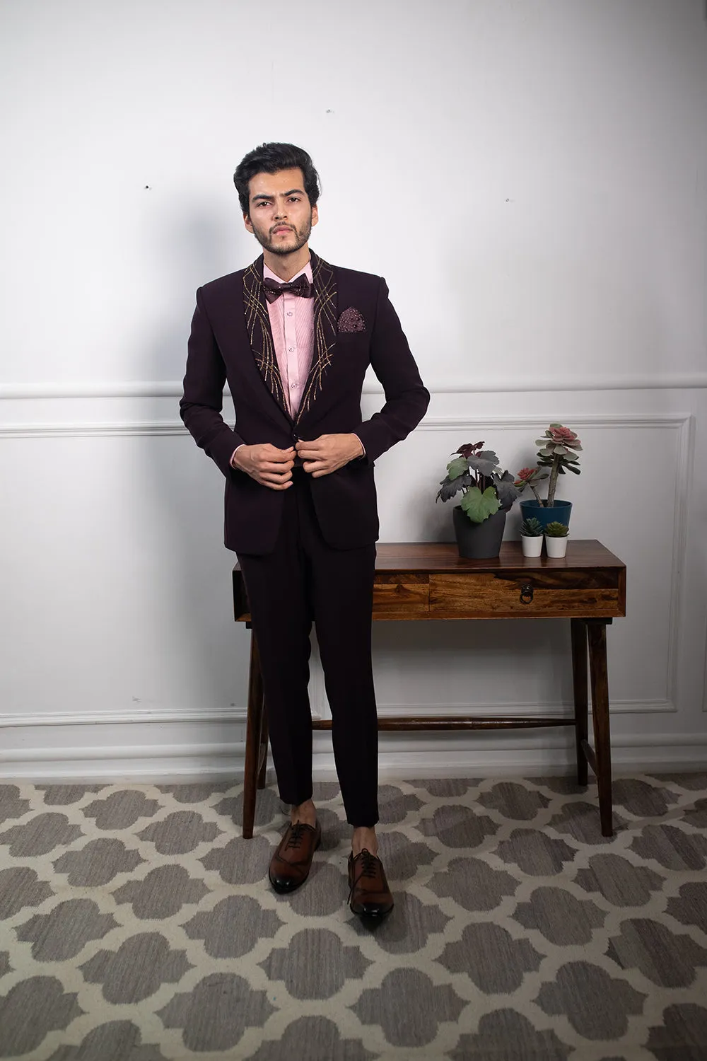 Berry Wine Tuxedo Sets