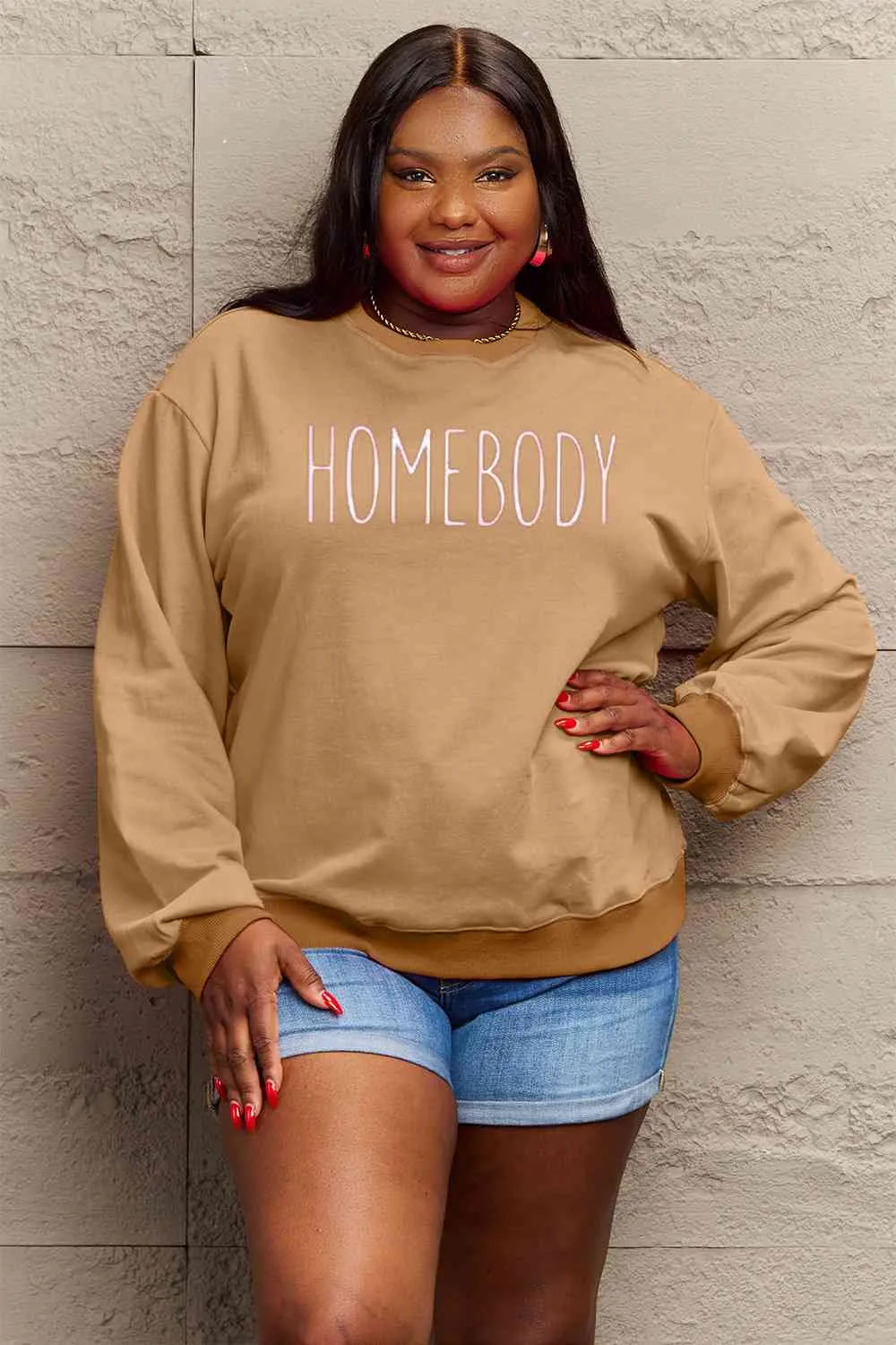 BerryBetty - Simply Love Full Size HOMEBODY Graphic Sweatshirt