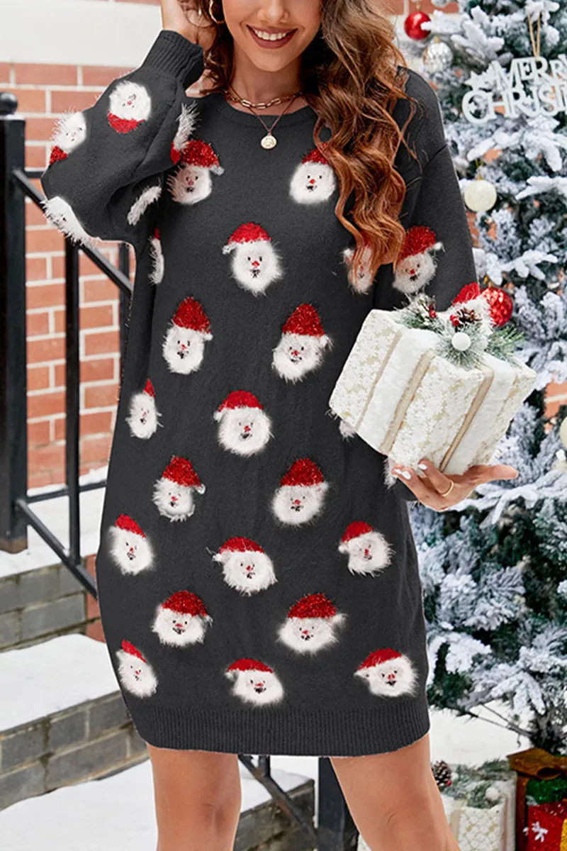 BI0122 Christmas Sweater Mini Dress