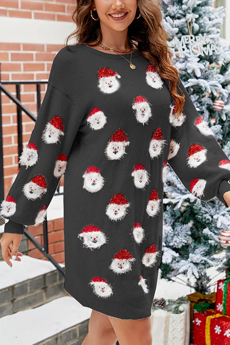 BI0122 Christmas Sweater Mini Dress