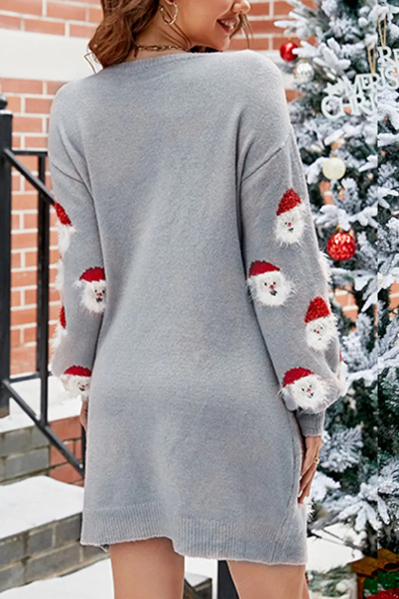 BI0122 Christmas Sweater Mini Dress