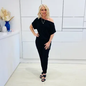 Black Jaguar Print Pants