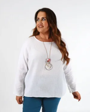 Blair Cotton Blouse in White