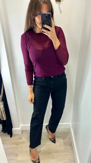 BORDEAUX SHEER TOP