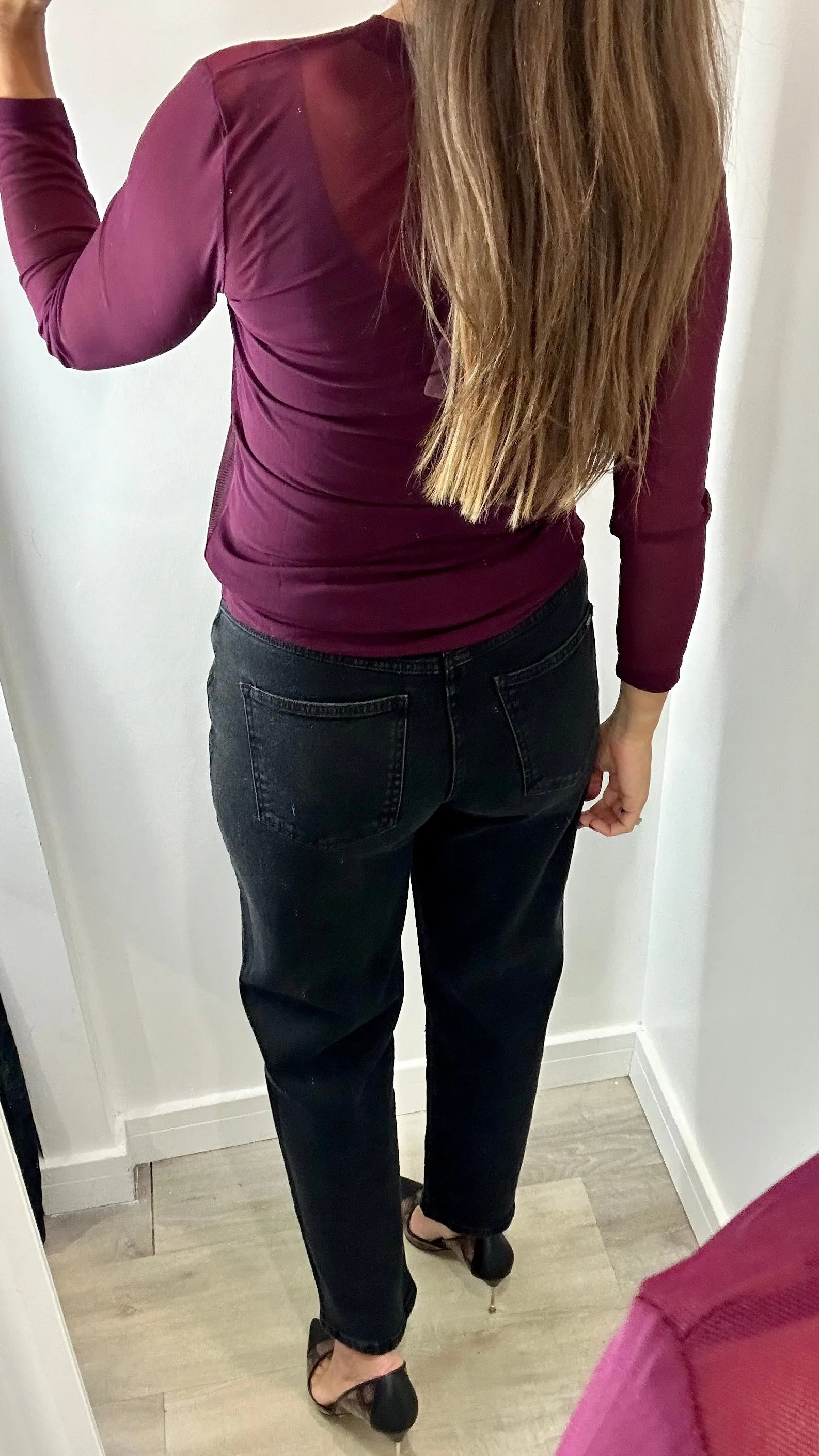 BORDEAUX SHEER TOP