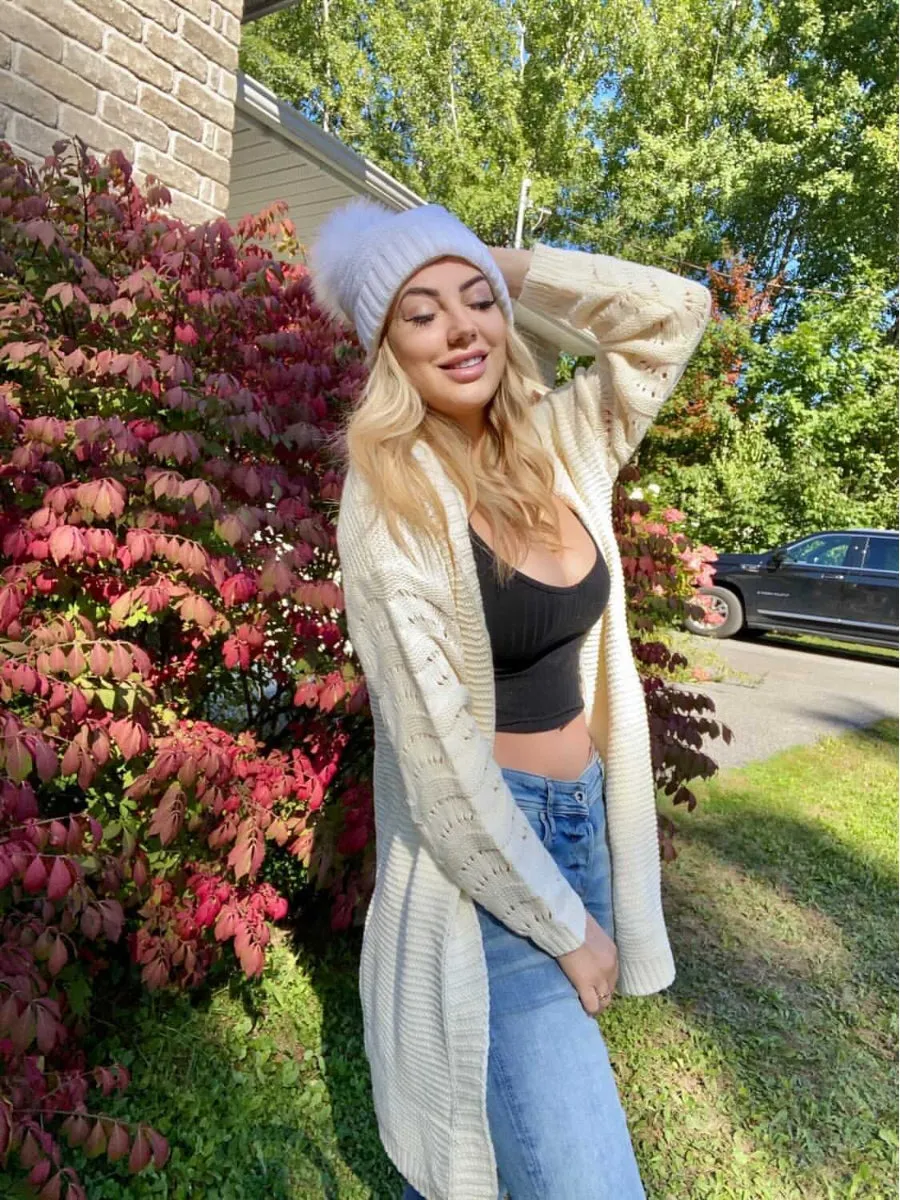 Braid Open Knit Long Cardigan - Cream
