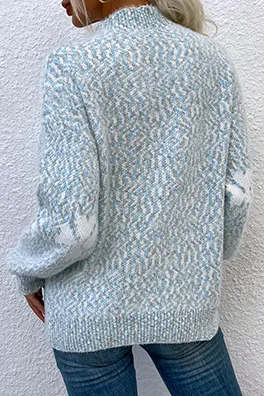 Casual Snowflakes Basic Half A Turtleneck Sweaters(5 Colors)