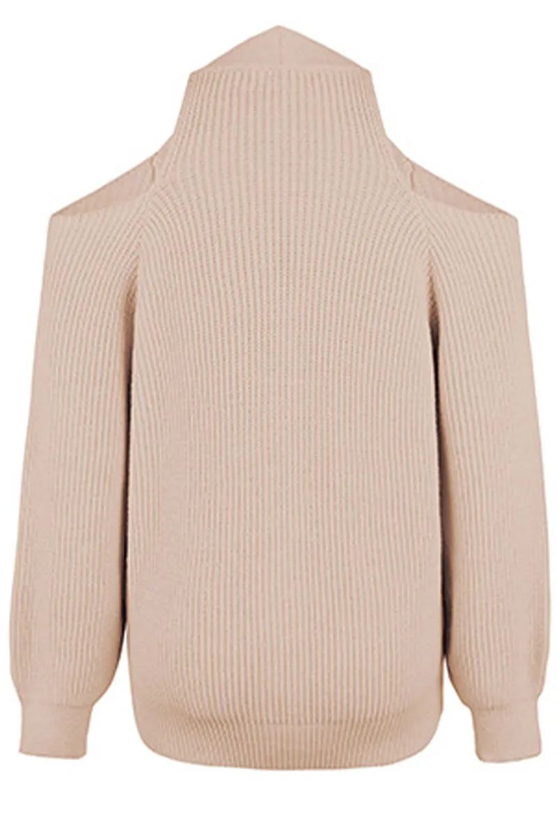 Casual Solid Buckle Solid Color V Neck Sweaters(4 Colors)