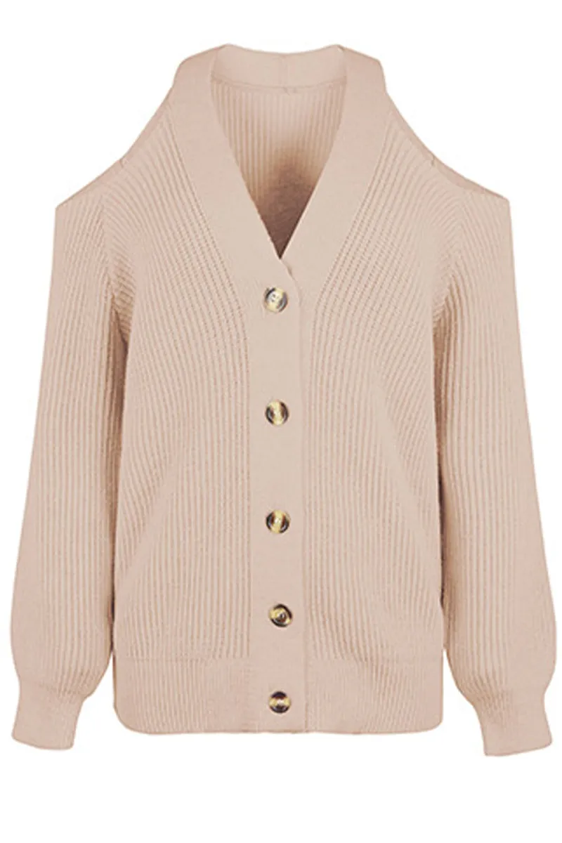 Casual Solid Buckle Solid Color V Neck Sweaters(4 Colors)