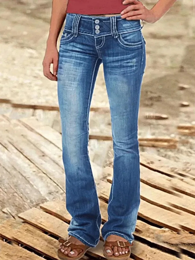 Casual stretch flared jeans