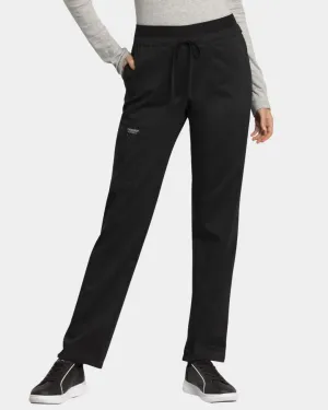 Cherokee Womens Mid Rise Tapered Leg Drawstring Pant - WW105 - Black