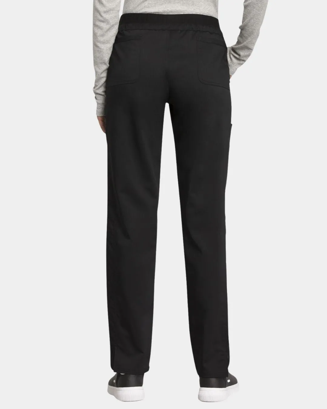 Cherokee Womens Mid Rise Tapered Leg Drawstring Pant - WW105 - Black