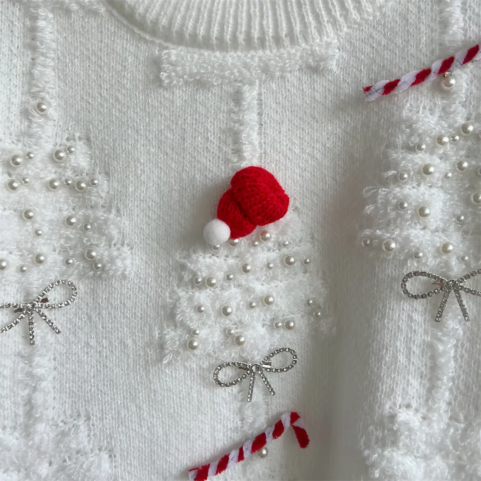 Christmas Casual Long Sleeve Crew Neck Knit Sweater