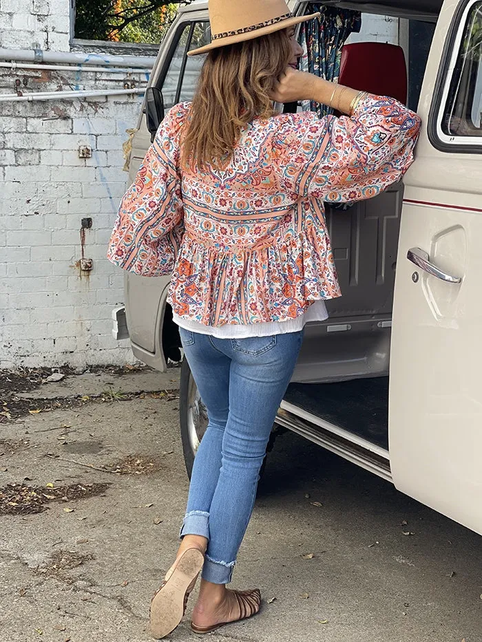 Clay Rose Print India Jacket