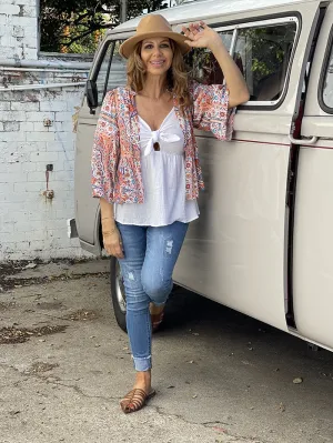 Clay Rose Print India Jacket