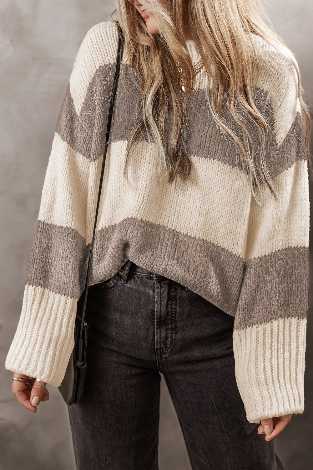Colourblock Loose Pullover Sweater
