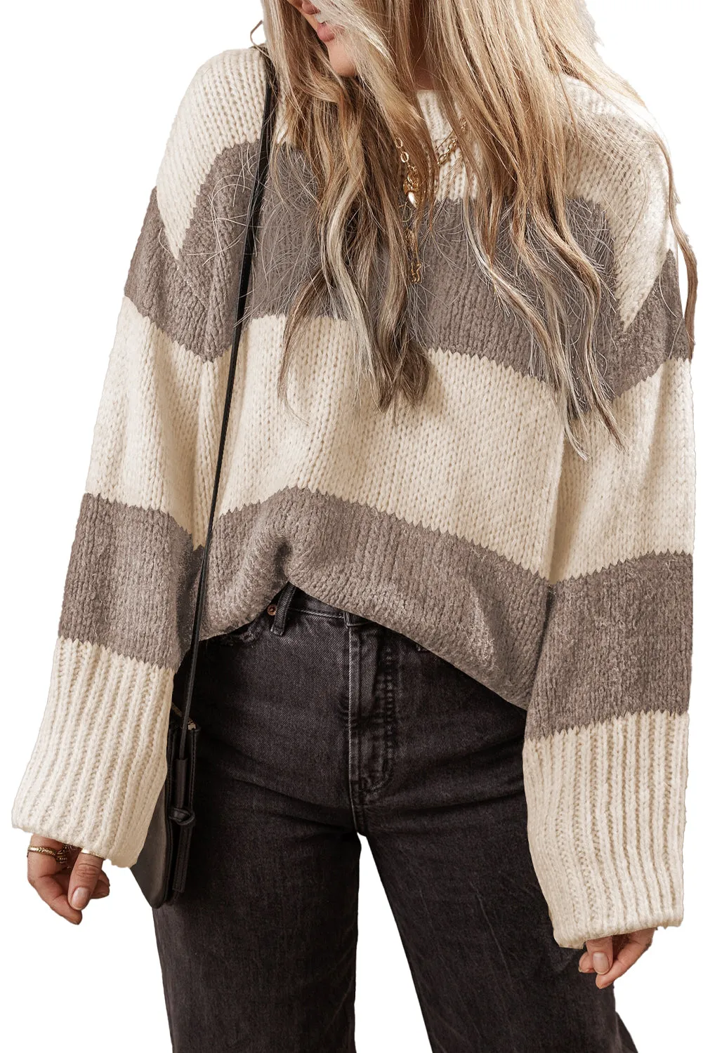 Colourblock Loose Pullover Sweater