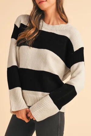 Colourblock Loose Pullover Sweater
