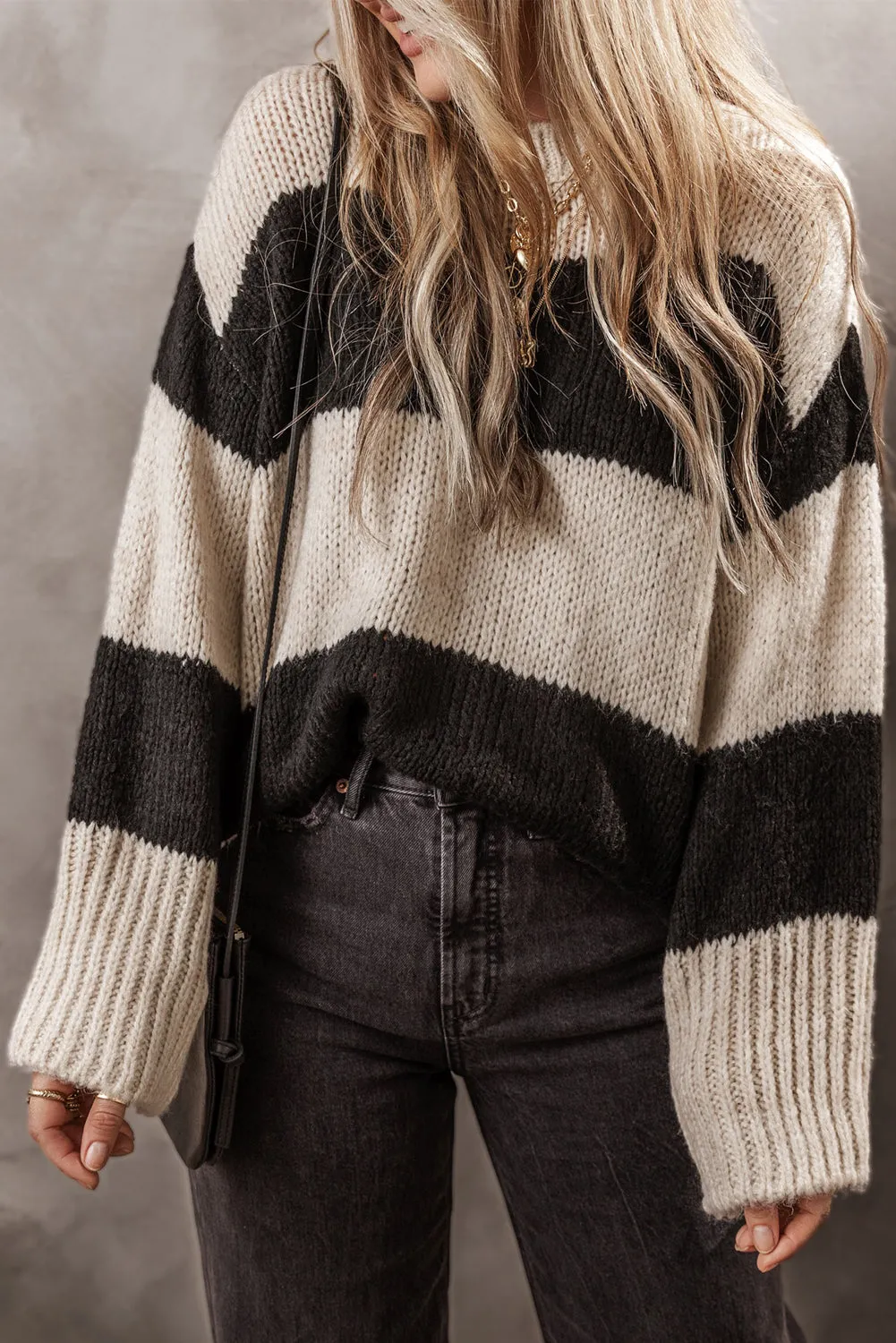 Colourblock Loose Pullover Sweater