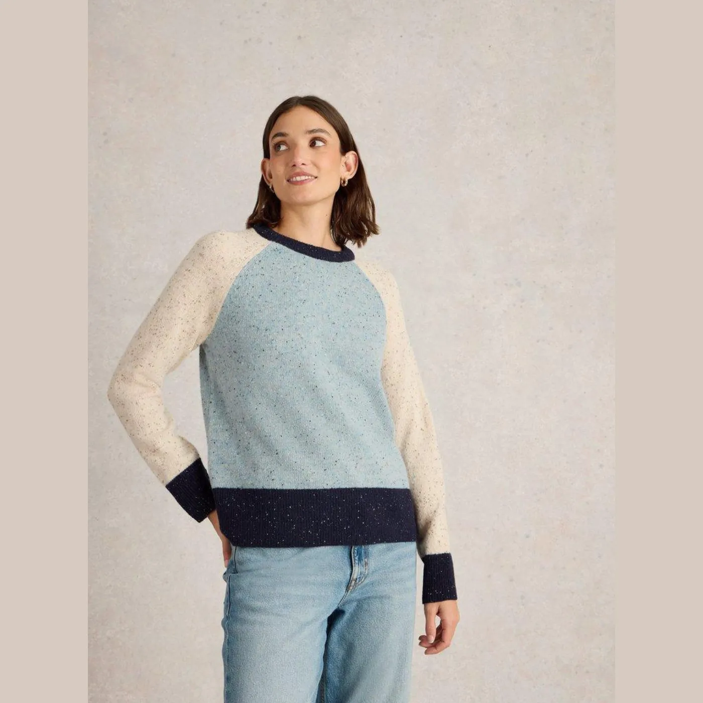 Colourblock Nep Blue Jumper