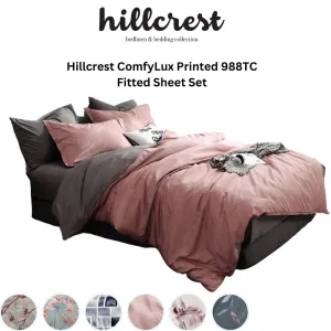 Comfy Lux Printed 988TC | Fitted Sheet Set - Mono Red