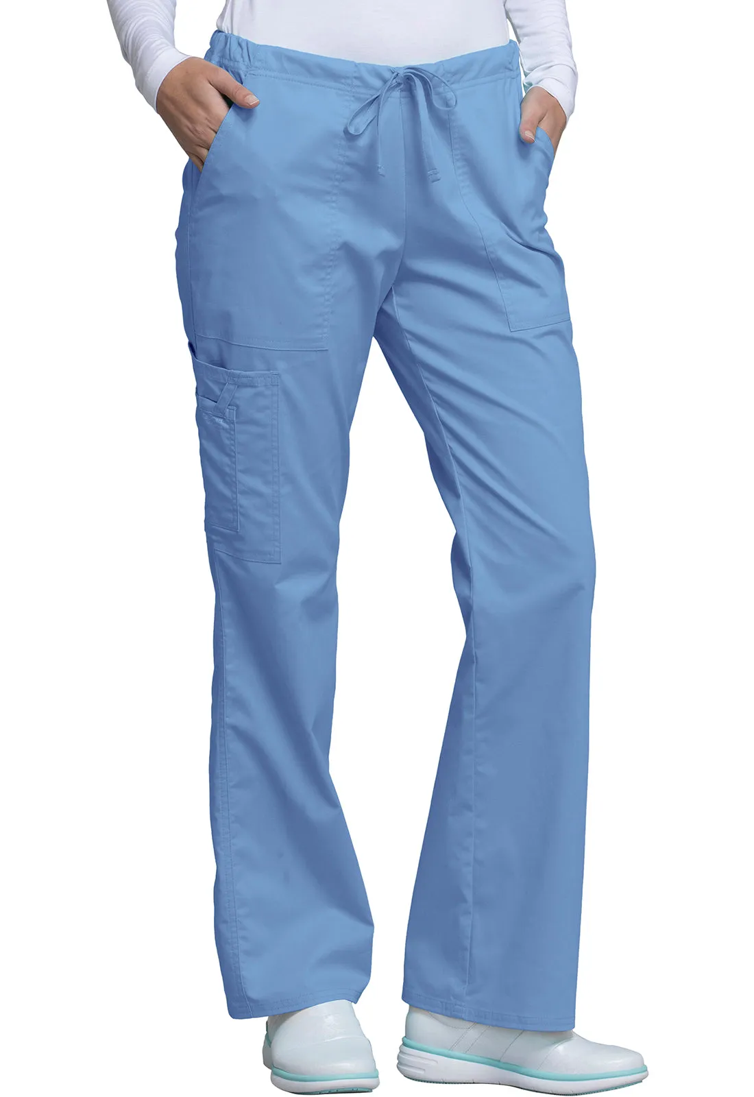 Core Stretch 4044 Mid Rise Drawstring Cargo Pants Ciel