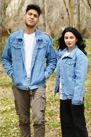 Couple Denim Jacket Light Blue