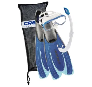 Cressi Agua Fins   Onda Mask   Mexico Snorkel Set Blue