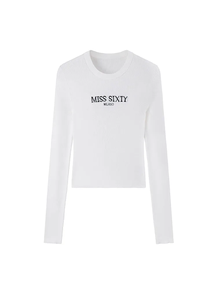 Crew Neck Monogram Jacquard Sweater