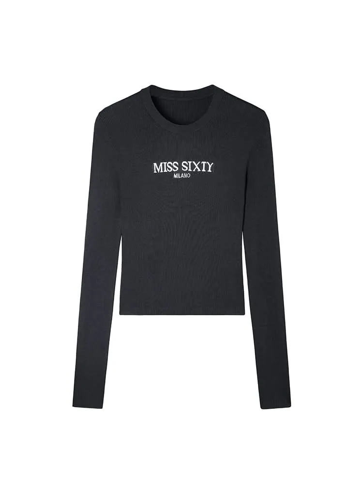 Crew Neck Monogram Jacquard Sweater